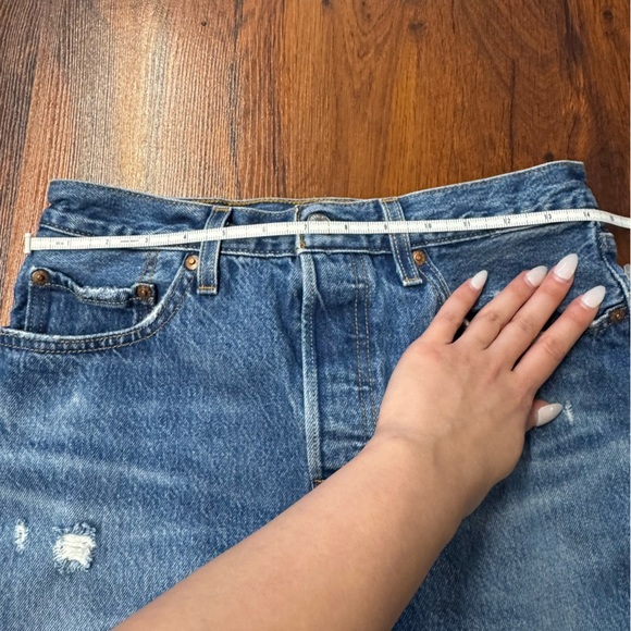 Levi’s 501® Premium Button Fly Jeans W27 L30 Distressed Straight Leg - Picture 7 of 7